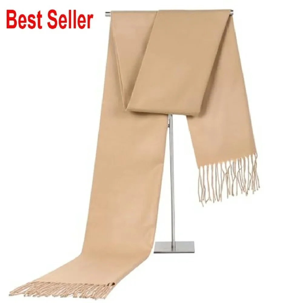 Cashmere Feel Winter Scarf Large Pashmina Shawl Wrap Elegant Classic